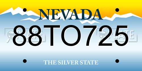 88TO725 Nevada License Plate