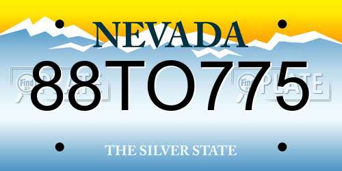 88TO775 Nevada License Plate
