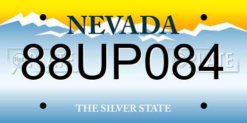 88UP084 Nevada License Plate