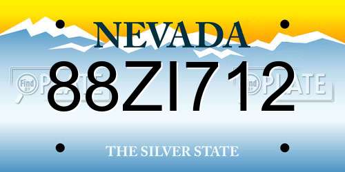88ZI712 Nevada License Plate