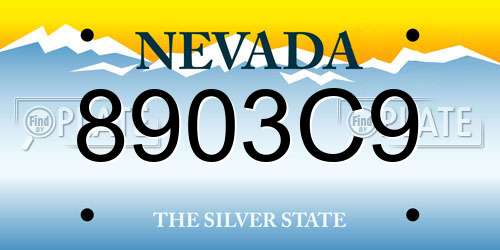 8903C9 Nevada License Plate
