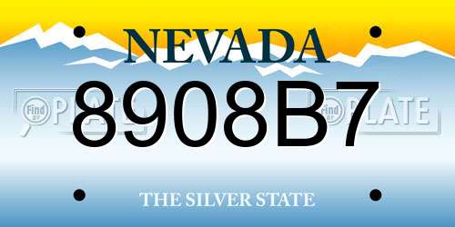 8908B7 Nevada License Plate