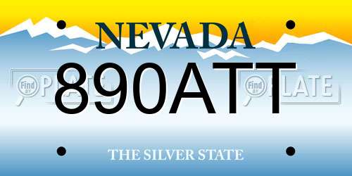 890ATT Nevada License Plate