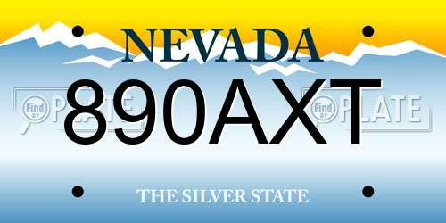 890AXT Nevada License Plate