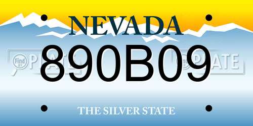 890B09 Nevada License Plate