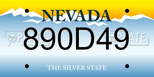 890D49 Nevada License Plate