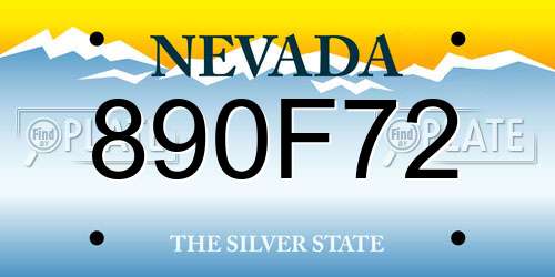 890F72 Nevada License Plate