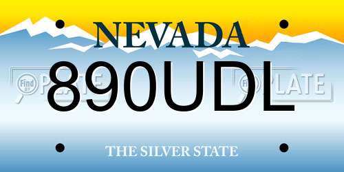 890UDL Nevada License Plate