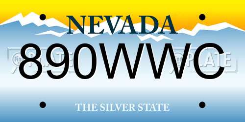 890WWC Nevada License Plate