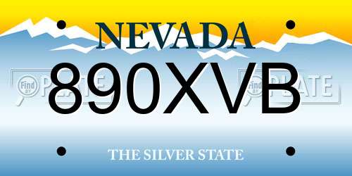 890XVB Nevada License Plate