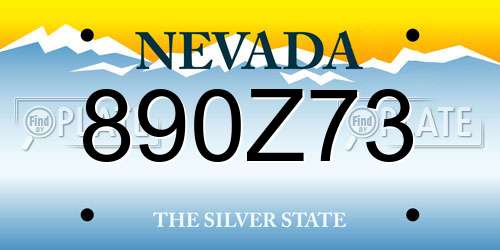 890Z73 Nevada License Plate
