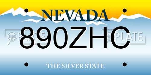 890ZHC Nevada License Plate