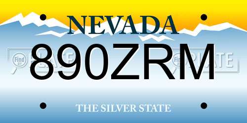 890ZRM Nevada License Plate