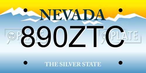 890ZTC Nevada License Plate