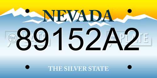 89152A2 Nevada License Plate