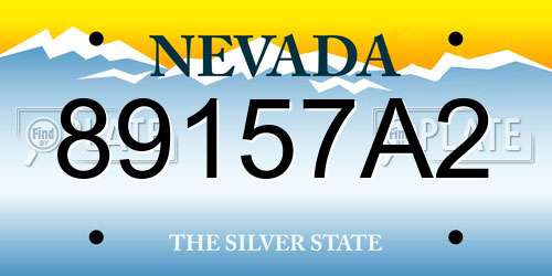 89157A2 Nevada License Plate