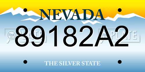 89182A2 Nevada License Plate