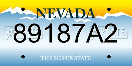 89187A2 Nevada License Plate