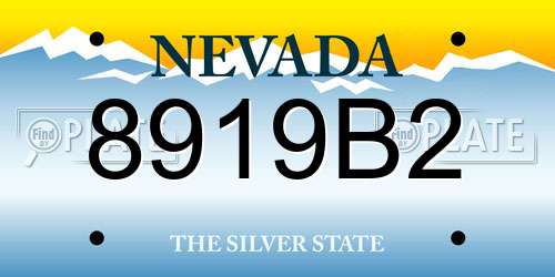8919B2 Nevada License Plate