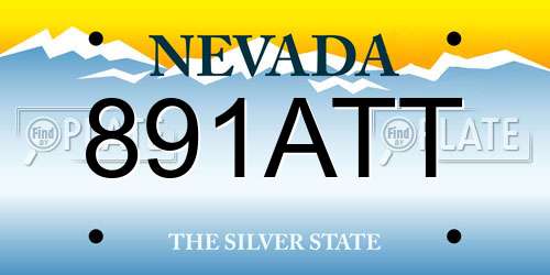 891ATT Nevada License Plate