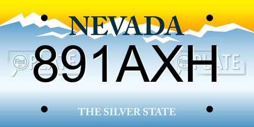 891AXH Nevada License Plate