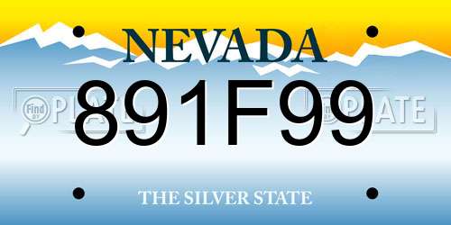 891F99 Nevada License Plate