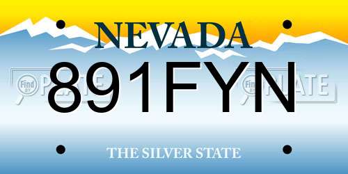 891FYN Nevada License Plate
