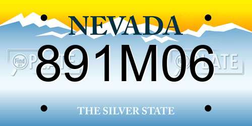 891M06 Nevada License Plate