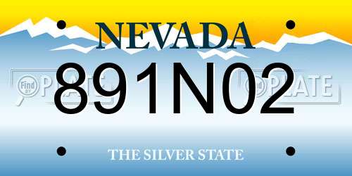 891N02 Nevada License Plate