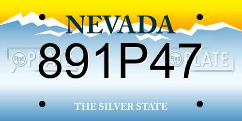 891P47 Nevada License Plate