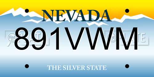 891VWM Nevada License Plate