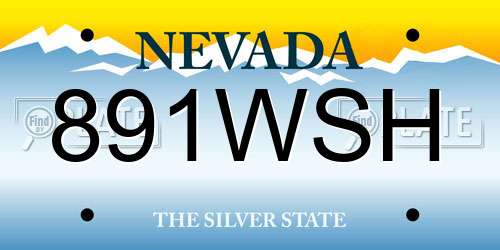 891WSH Nevada License Plate