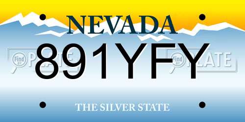 891YFY Nevada License Plate