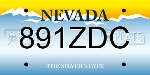 891ZDC Nevada License Plate