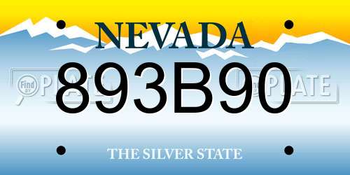 893B90 Nevada License Plate