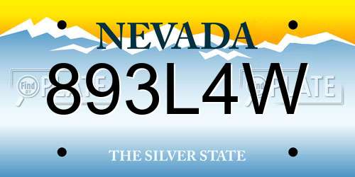 893L4W Nevada License Plate