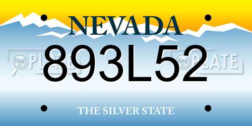 893L52 Nevada License Plate