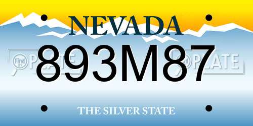 893M87 Nevada License Plate