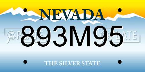 893M95 Nevada License Plate