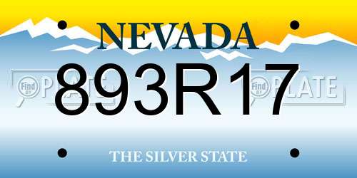 893R17 Nevada License Plate