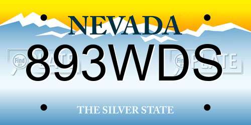 893WDS Nevada License Plate
