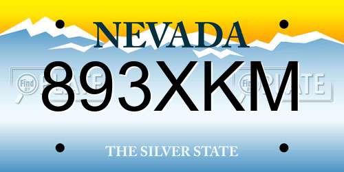 893XKM Nevada License Plate