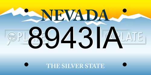 8943IA Nevada License Plate