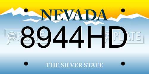 8944HD Nevada License Plate