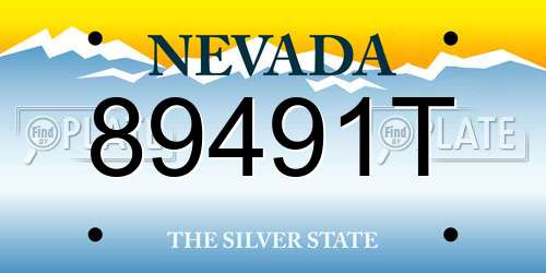 89491T Nevada License Plate
