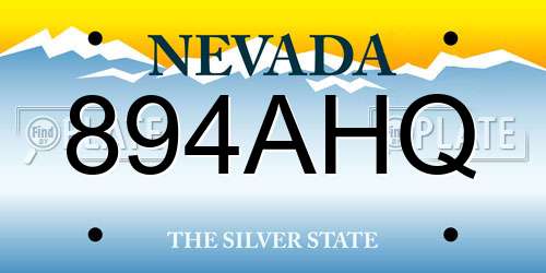 894AHQ Nevada License Plate