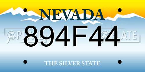 894F44 Nevada License Plate