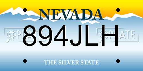 894JLH Nevada License Plate