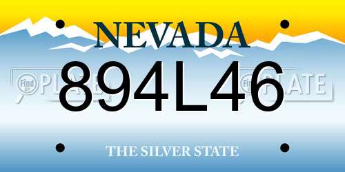 894L46 Nevada License Plate