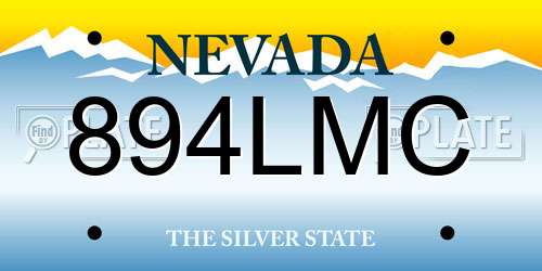 894LMC Nevada License Plate